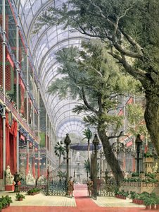 Vista interior do Crystal Palace, Hyde Park, mostrando a abertura da grande exposição em 1851