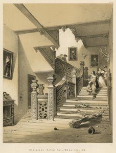 Escadaria, aston, corredor, warwickshire