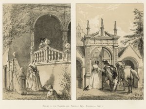 Escadas para o terraço e portão Postern, Bramshill, Hants