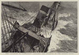 A SS Sardenha canadense cruzando o Atlântico nas Galés Recentes de Joseph Nash