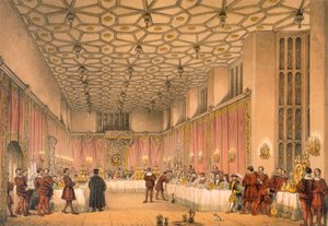 The Chamber, Hampton Court, de &39;Architecture of the Middle Ages&39;, publicado em 1838 de Joseph Nash