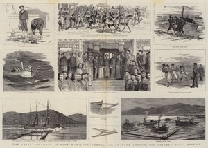 O Esquadrão da China em Port Hamilton, Corea, e em Port Arthur, a Estação Naval Chinesa