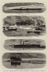 As recentes operações submarinas de mineração e torpedos no porto de Langston, Portsmouth