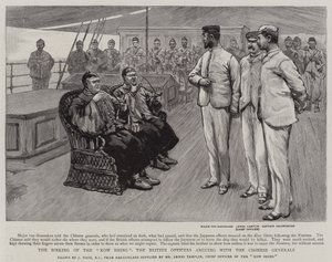 O naufrágio do Kow Shing, os oficiais britânicos discutindo com os generais chineses