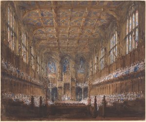 A abertura solene do Parlamento na reconstruída Câmara dos Lordes de Joseph Nash