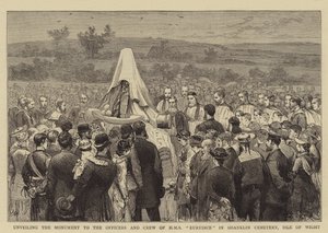 Desvelando o Monumento aos Oficiais e Tripulação do HMS Eurydice no Cemitério de Shanklin, Ilha de Wight de Joseph Nash