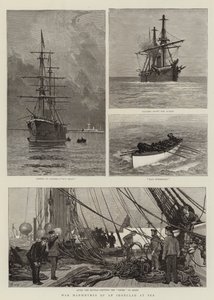 Manobras de guerra de um Ironclad no mar