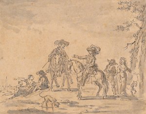 Encontro de dois cavaleiros de Joseph Parrocel