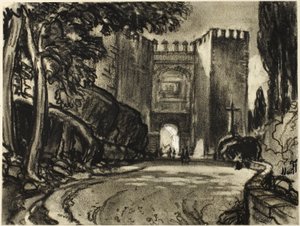 Um Portão de Segóvia de Joseph Pennell
