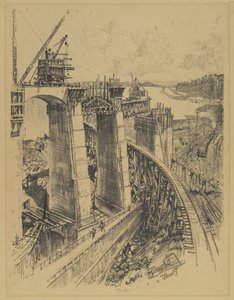 Abordagens para Gatun Lock, 1912 de Joseph Pennell
