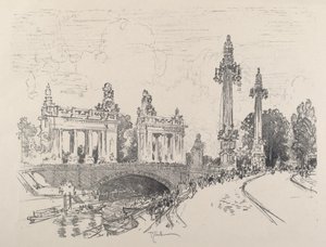 Ponte em Charlottenburg, 1921. de Joseph Pennell