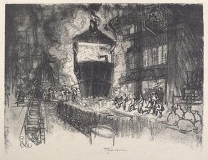 Conchas de fundição, 1917. de Joseph Pennell