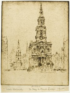 Igreja de Saint Mary-le-Strand de Joseph Pennell