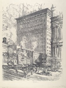 Praça da Prefeitura e Edifício Wanamaker de Joseph Pennell