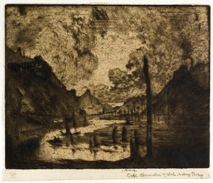 Carvão - Abominação do trabalho, rio Mahanoy de Joseph Pennell