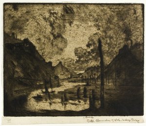Carvão-Abominação de trabalho, Rio Mahanoy de Joseph Pennell