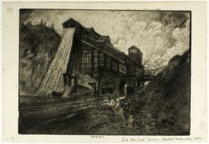 Carvão—A Grande Inclinação, Disjuntor, Cidade de Mahanoy de Joseph Pennell