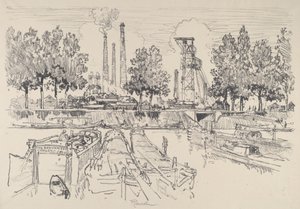Minas de carvão, Monceau, França de Joseph Pennell