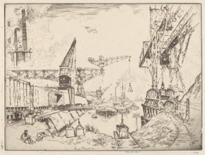 Guindastes em Duisburg de Joseph Pennell