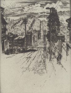 Descer e Subir as Colinas até à Baía, São Francisco, 1912. de Joseph Pennell