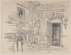 Sala de desenho em Cliveden, 1912. de Joseph Pennell