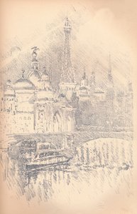 Efeito do início da noite, Exposição de Paris, 1901 de Joseph Pennell
