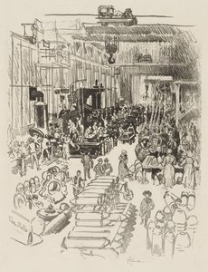 Trabalho de guerra inglês: acabamento de projéteis de Joseph Pennell