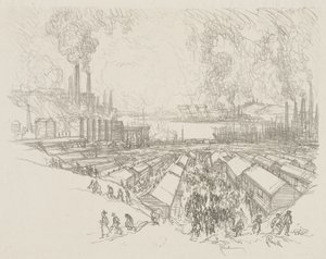 Trabalho de Guerra Inglês: Cinco horas de Joseph Pennell