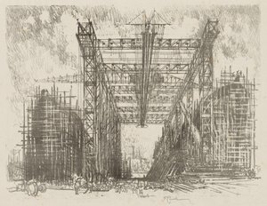 Trabalho de Guerra Inglês: The Gantry (A Merchant Shipyard)