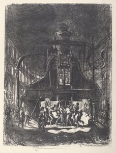 Forjando Conchas, Os Escravos da Roda, 1917. de Joseph Pennell