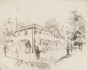 Fourth Street, Meeting House, Filadélfia, 1920. de Joseph Pennell