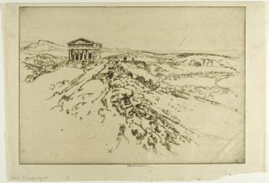 Girgenti, o Templo na Muralha de Joseph Pennell