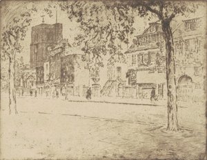 Casa onde Whistler morreu, 1904. de Joseph Pennell