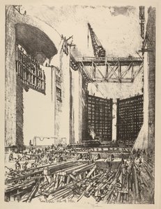 Colocação do andar de Pedro Miguel Lock de Joseph Pennell