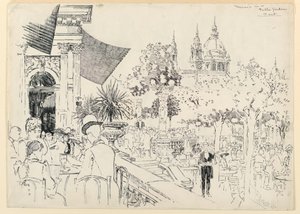 Música em um jardim público de Joseph Pennell
