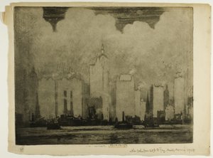 N.Y. de 23rd St. Ferry-Na bruma de uma manhã de Joseph Pennell