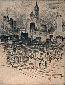 Nova York Da Ponte Do Brooklyn, c1908 de Joseph Pennell