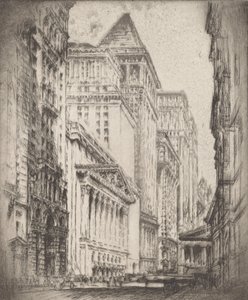Bolsa de Valores de Nova York, 1923. de Joseph Pennell