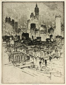Nova York, da ponte do Brooklyn de Joseph Pennell