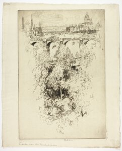 Sobre a ponte de Waterloo, igreja e trabalho de Joseph Pennell