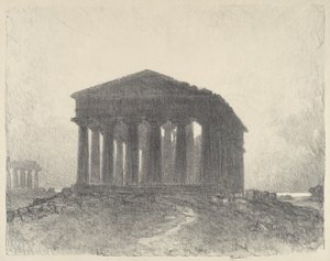 Paestum, ao entardecer de Joseph Pennell
