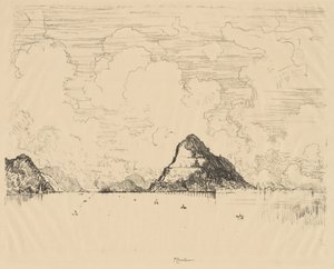 Panamá: Entrada do Canal do Pacífico, 1912. de Joseph Pennell
