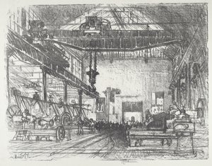 Aplainando grandes conchas, 1916. de Joseph Pennell