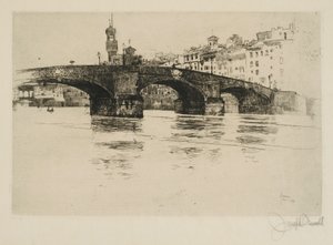 Ponte Santa Trinita, Florença de Joseph Pennell