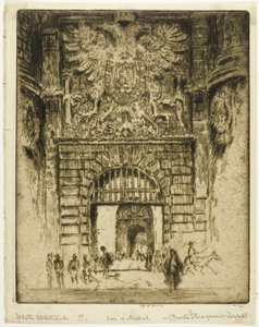 Pórtico de San Maclou, Rouen de Joseph Pennell