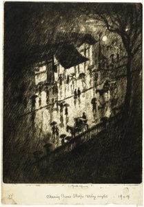 Noite chuvosa, Charing Cross Shops de Joseph Pennell