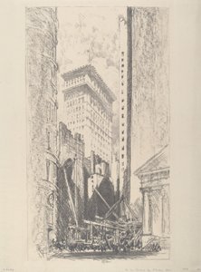 Reconstruindo a Broad Street, 1910. de Joseph Pennell