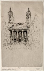 St. Johns, Westminster, 1895. de Joseph Pennell
