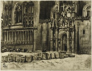 St. Juan de los Reyes, a porta e as correntes de Joseph Pennell
