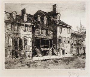 Varredores de rua, casas antigas de Joseph Pennell